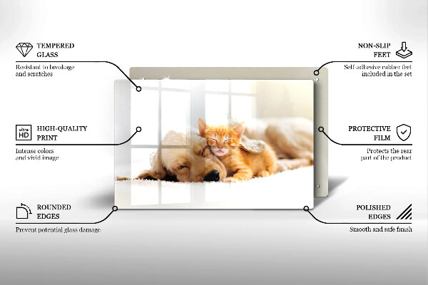 Deska do kuchni Zwierzęta pies i kot