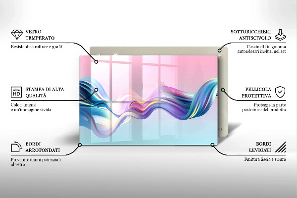 Szklana deska do kuchni Pastelowa abstrakcja