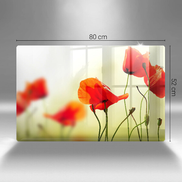 Deska do kuchni Czerwone kwiaty maki