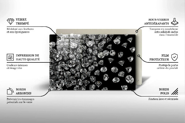 Deska do kuchni Brylanty diamenty