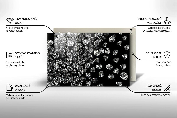 Deska do kuchni Brylanty diamenty