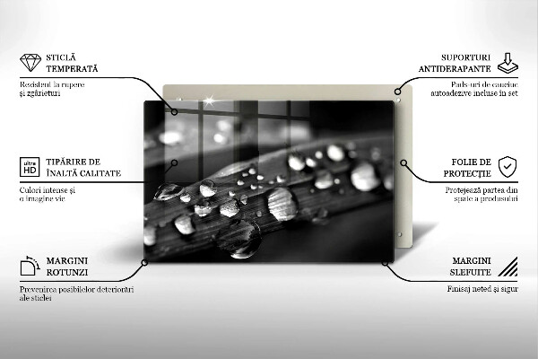 Deska do kuchni Krople rosy na liściach