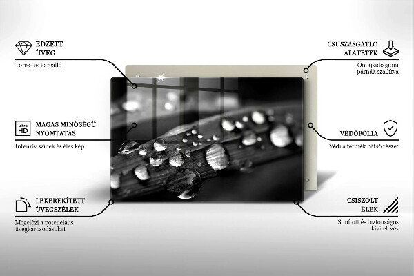 Deska do kuchni Krople rosy na liściach