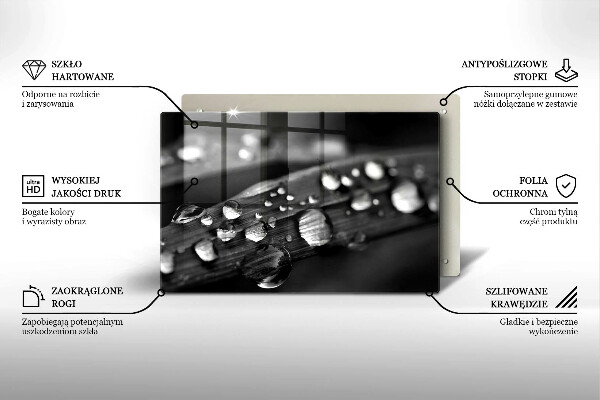 Deska do kuchni Krople rosy na liściach