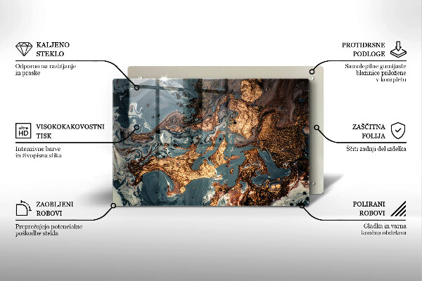 Deska do kuchni Złota struktura skały