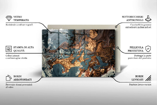 Deska do kuchni Złota struktura skały