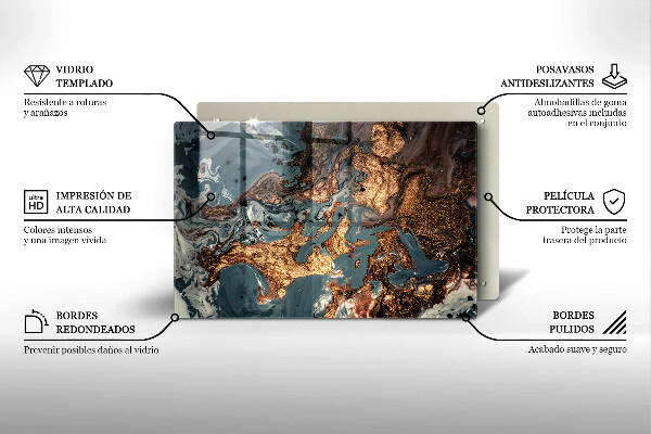 Deska do kuchni Złota struktura skały