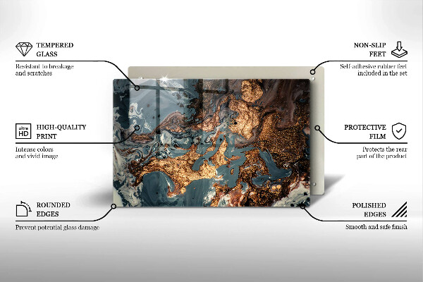 Deska do kuchni Złota struktura skały