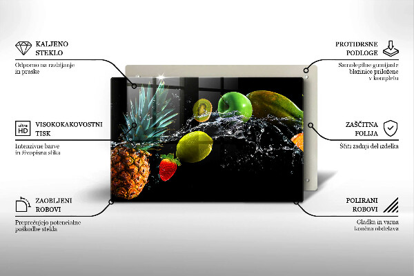 Szklana deska do kuchni Owoce w wodzie