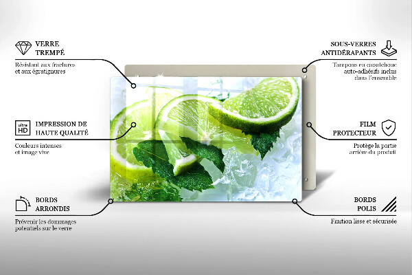 Deska do kuchni Limonka mięta i lód