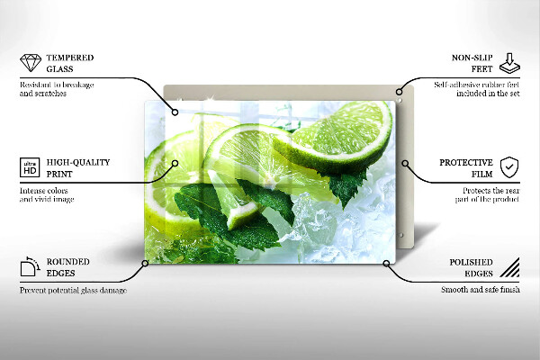 Deska do kuchni Limonka mięta i lód