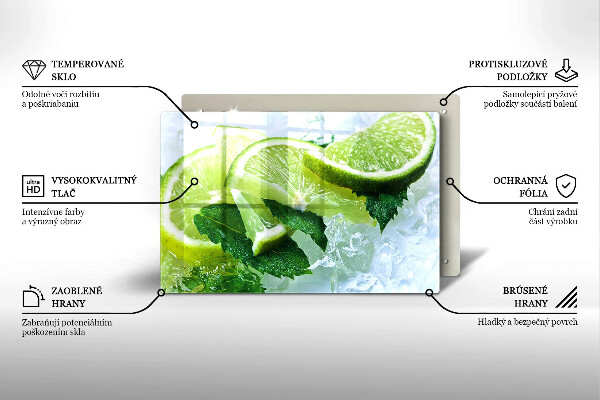 Deska do kuchni Limonka mięta i lód