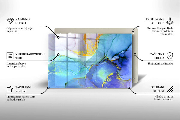 Deska do kuchni Pęknięty kamień złoto