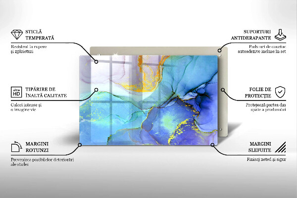 Deska do kuchni Pęknięty kamień złoto