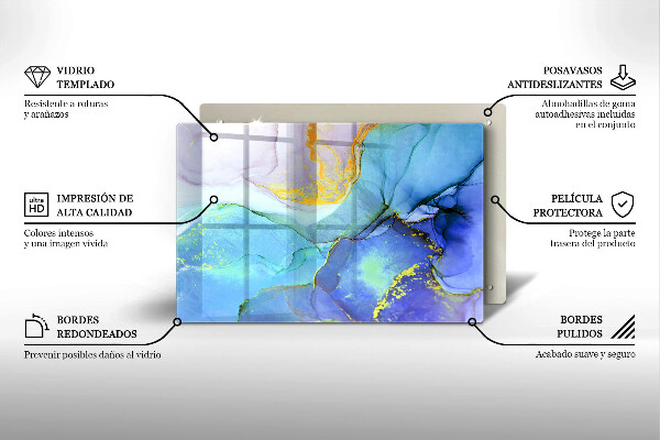Deska do kuchni Pęknięty kamień złoto
