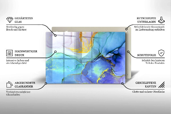 Deska do kuchni Pęknięty kamień złoto