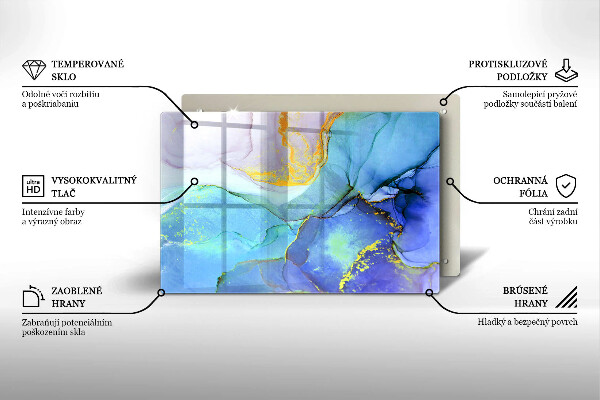 Deska do kuchni Pęknięty kamień złoto