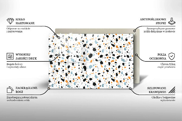 Szklana deska do kuchni Dekoracyjny kamień gres