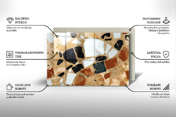 Szklana deska do kuchni Ozdobne kamienie płyta