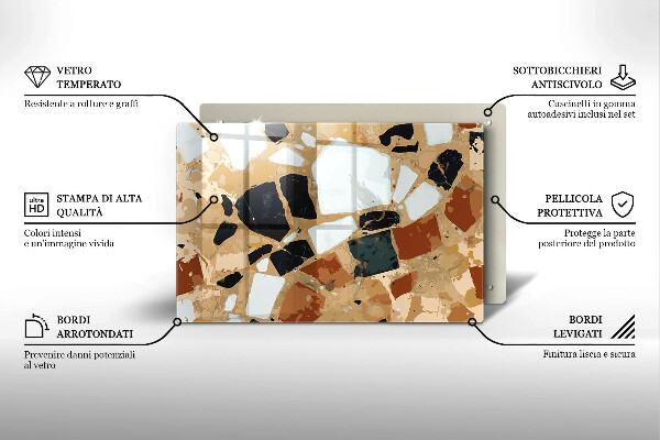 Szklana deska do kuchni Ozdobne kamienie płyta