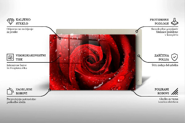 Deska do kuchni Róża płatki kwiatu