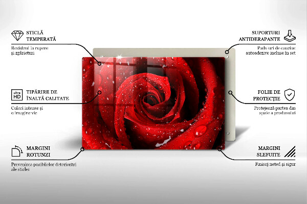 Deska do kuchni Róża płatki kwiatu