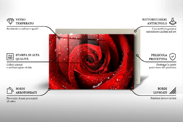 Deska do kuchni Róża płatki kwiatu