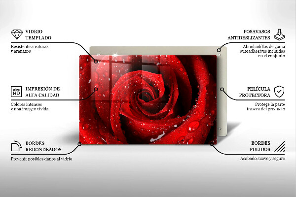 Deska do kuchni Róża płatki kwiatu