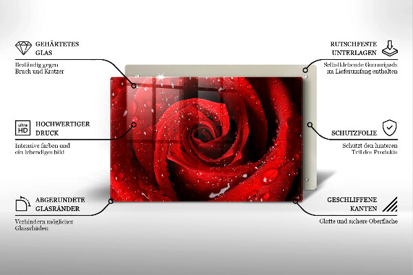 Deska do kuchni Róża płatki kwiatu