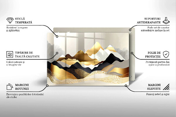 Deska do kuchni Abstrakcja złote góry