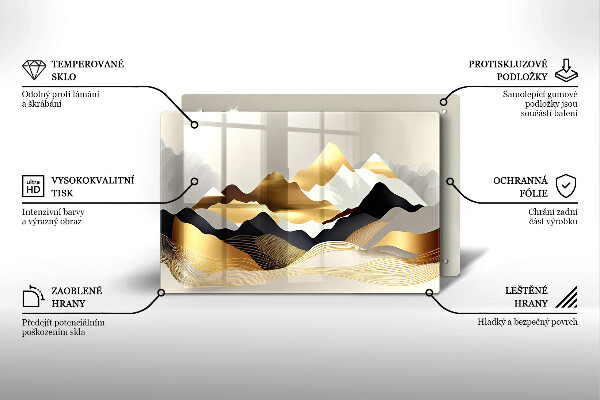 Deska do kuchni Abstrakcja złote góry