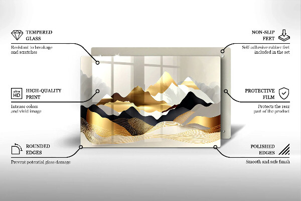 Deska do kuchni Abstrakcja złote góry