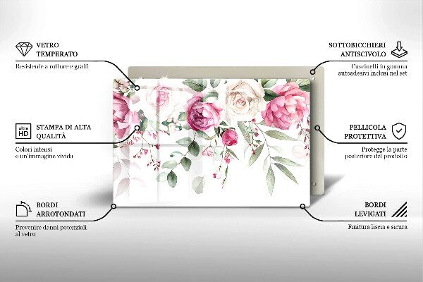 Deska do kuchni Akwarelowe róże