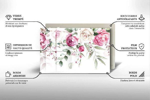 Deska do kuchni Akwarelowe róże