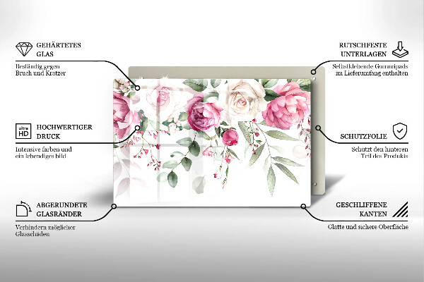 Deska do kuchni Akwarelowe róże