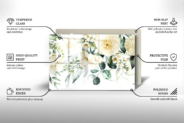 Deska do kuchni Akwarelowe kwiaty