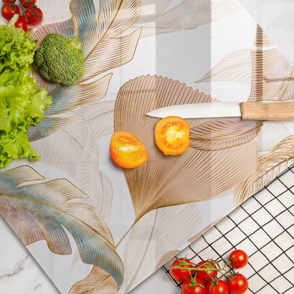 Deska do kuchni Boho pióra i liście