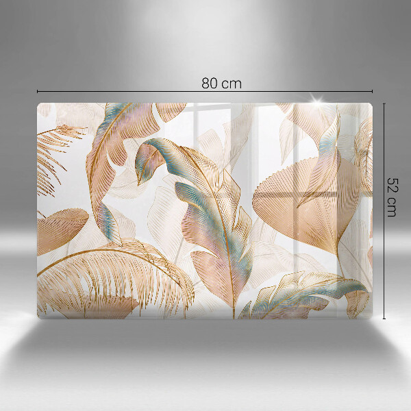 Deska do kuchni Boho pióra i liście