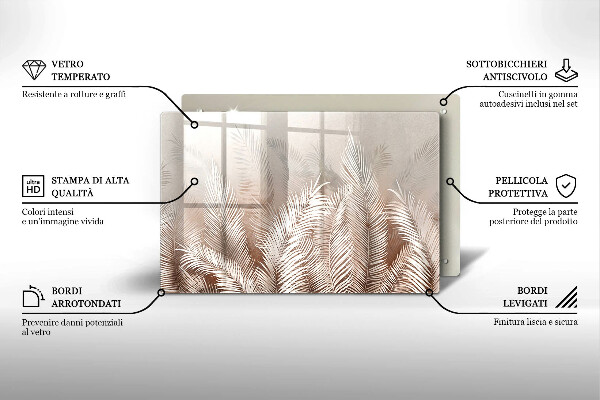 Deska do kuchni Roślinność boho liście