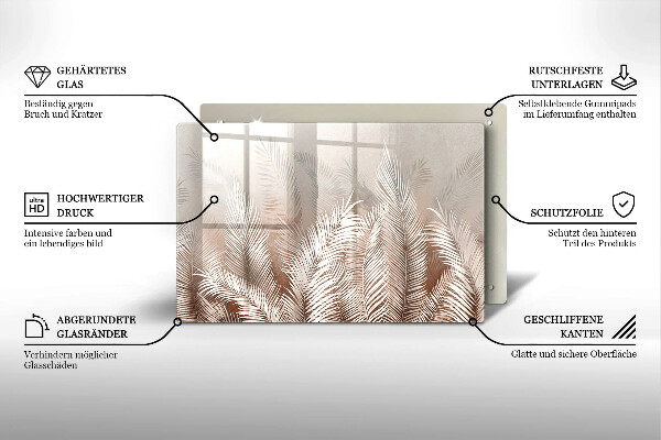 Deska do kuchni Roślinność boho liście