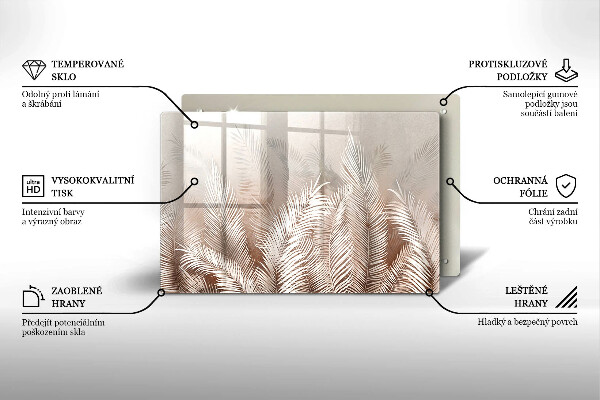 Deska do kuchni Roślinność boho liście