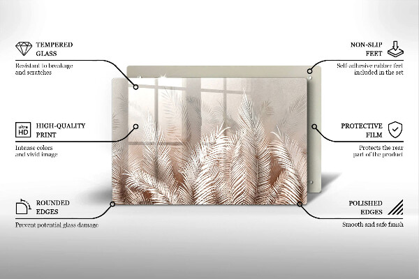 Deska do kuchni Roślinność boho liście