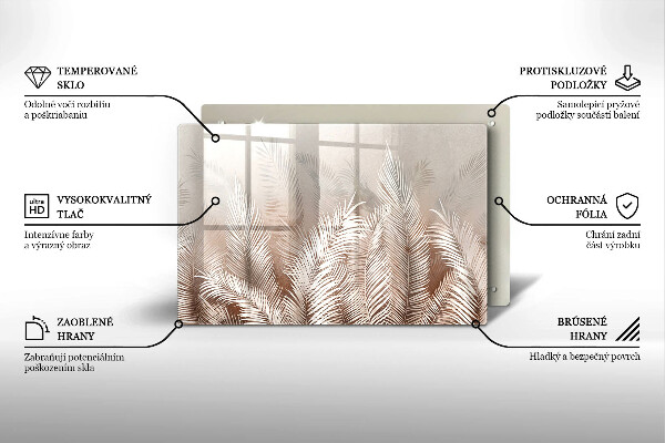 Deska do kuchni Roślinność boho liście