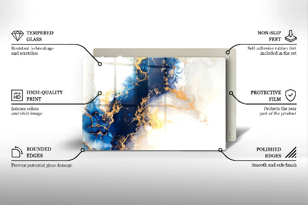 Deska do kuchni Abstrakcja z błękitem