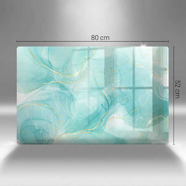 Deska do kuchni Błękitno-złota abstrakcja