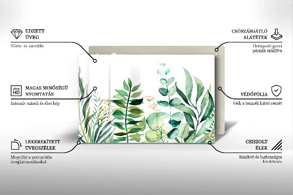 Deska do kuchni Ilustracja liście rośliny