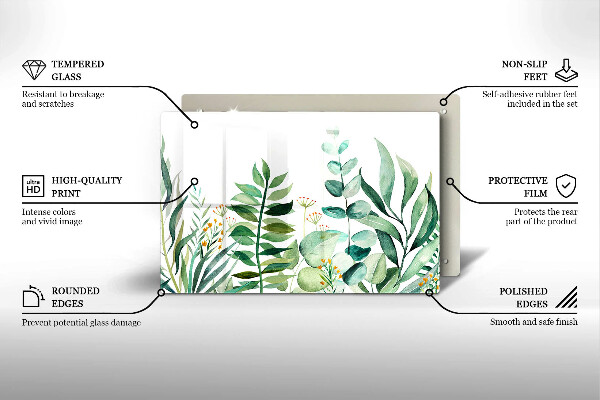 Deska do kuchni Ilustracja liście rośliny