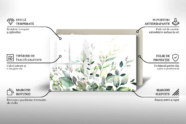 Deska do kuchni Akwarelowe rośliny