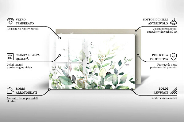 Deska do kuchni Akwarelowe rośliny