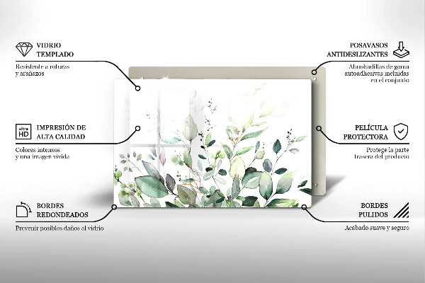 Deska do kuchni Akwarelowe rośliny